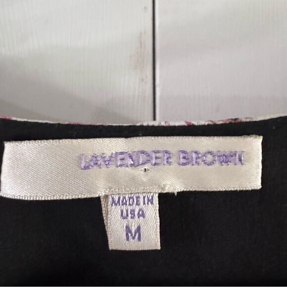 Lavender Brown Floral V-Neck Blouse - Green and Pink - Picture 4 of 6